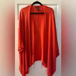 RW&Co Women's Open-Front Coral / Red Shall Cardigan